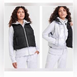 Women's Reversible Black and Silver Vest